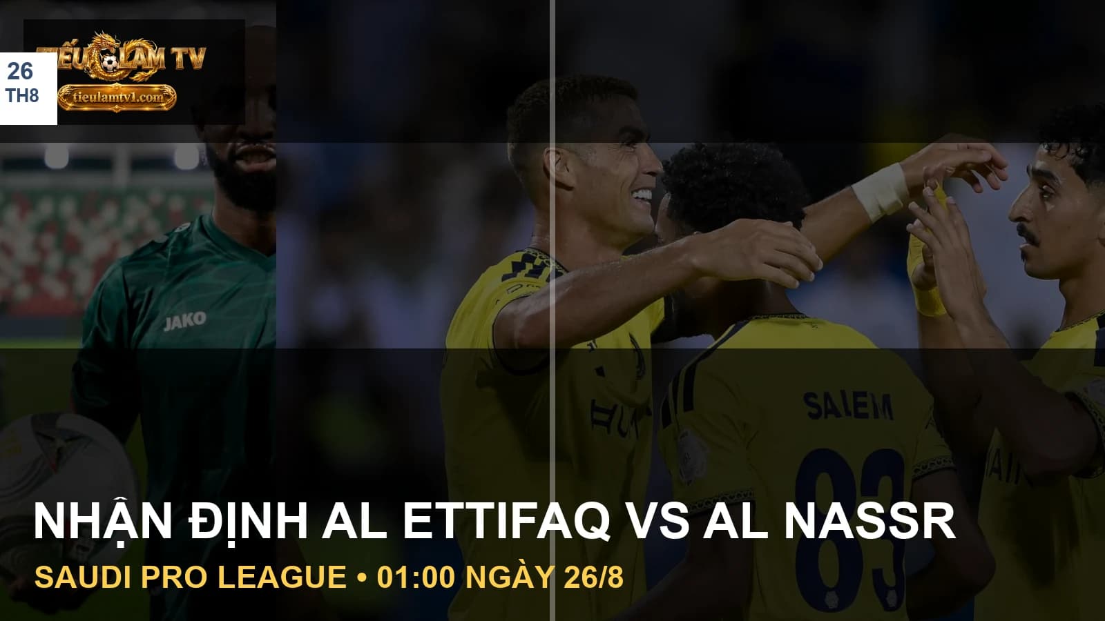 Moussa Dembélé của Al Ettifaq và Cristiano Ronaldo của Al Nassr trong ảnh SPL Moussa Dembélé của Al Ettifaq và Cristiano Ronaldo của Al Nassr trong ảnh SPL