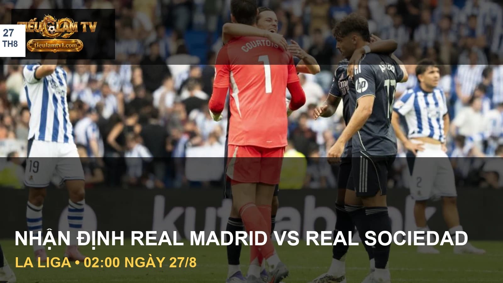 Cầu thủ Real Madrid và Real Sociedad sau một pha bóng tại Anoeta Cầu thủ Real Madrid và Real Sociedad sau một pha bóng tại Anoeta