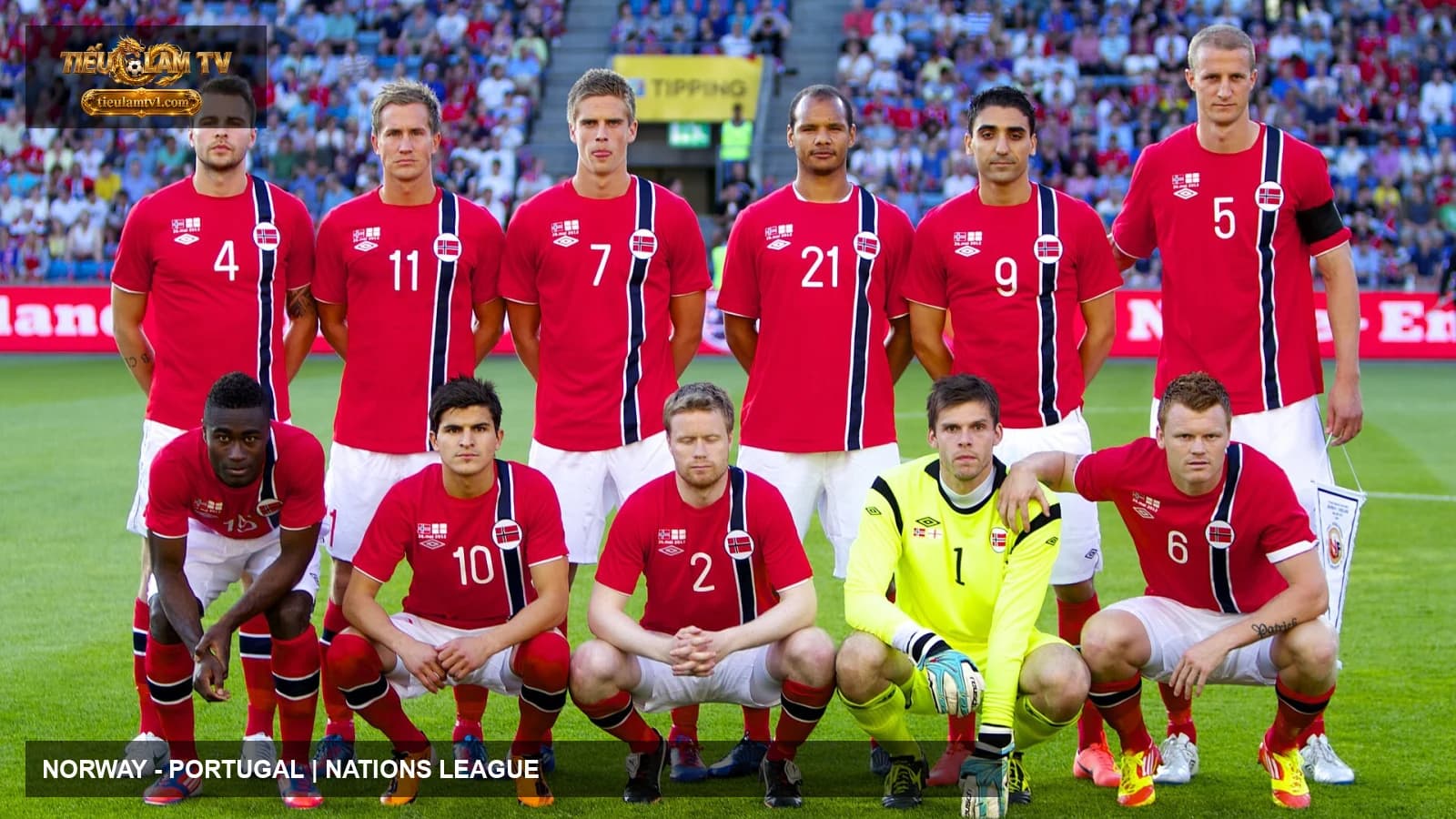 Đội hình xuất phát đội tuyển Norway trước trận gặp England năm 2012 Đội hình xuất phát đội tuyển Norway trước trận gặp England năm 2012